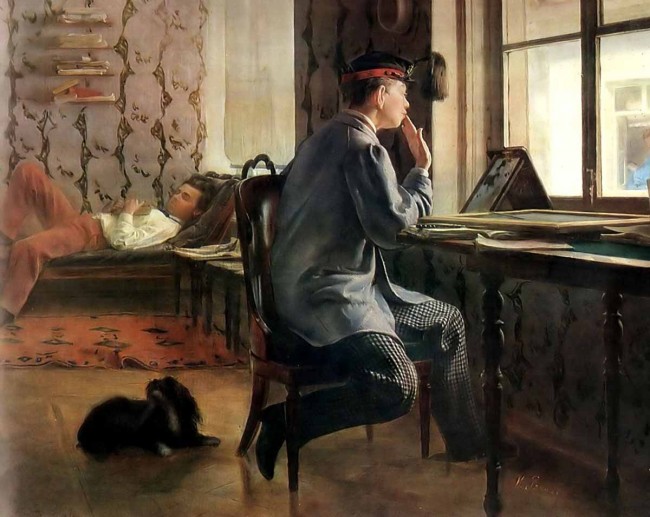 Сочинение по картине: Репин - "Подготовка к экзамену"